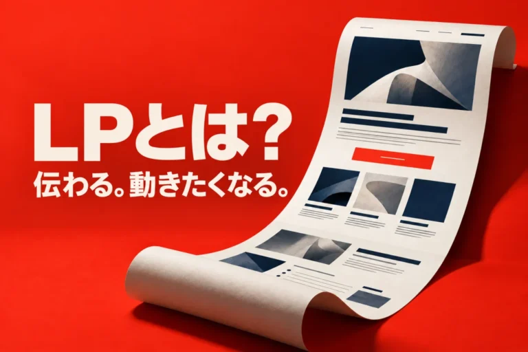 LPとは？伝わる。動きたくなる。赤い背景から立ち上がるランディングページ