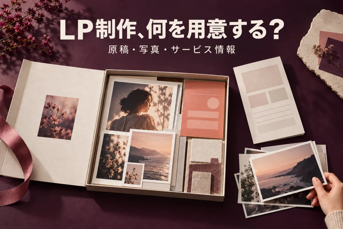 LP制作、何を用意する？原稿・写真・サービス情報を整理した資料ケース