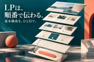 LPは順番で伝わる。基本構成を積層したページで表現